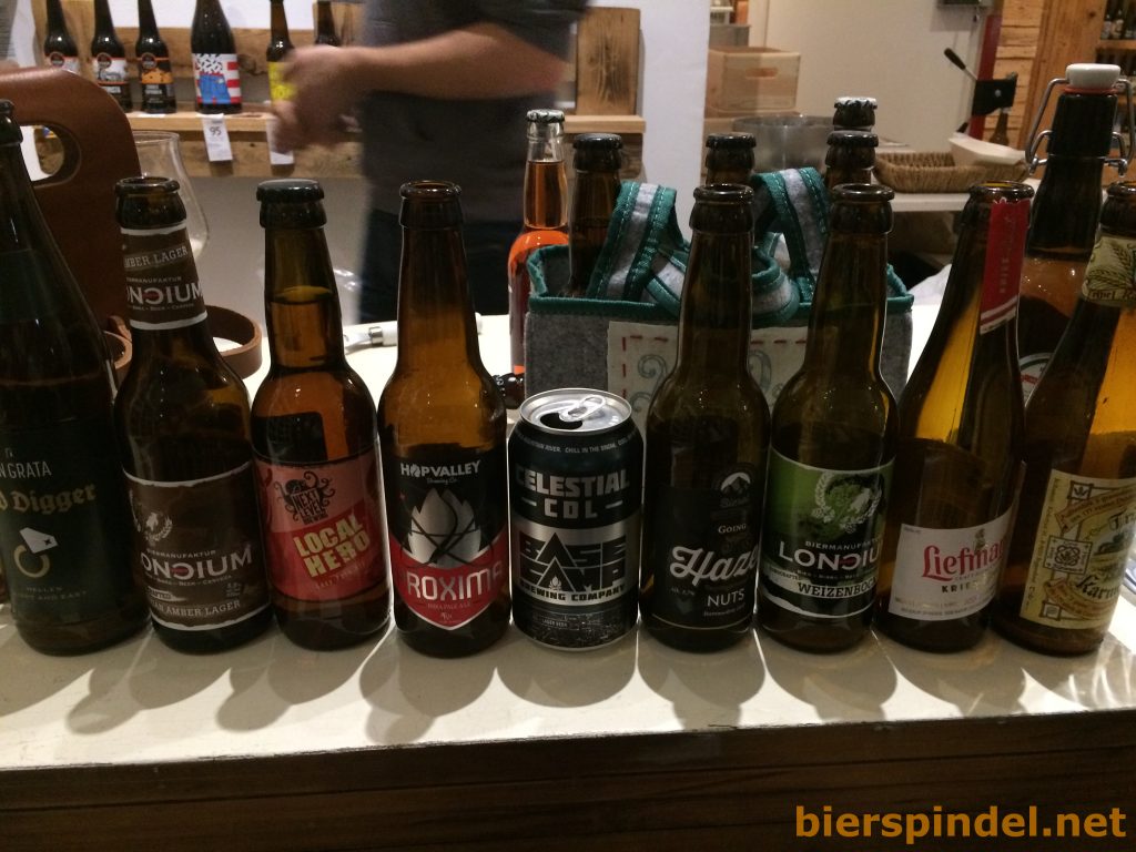 Bierauswahl bei einem Tasting im Beer Store Vienna